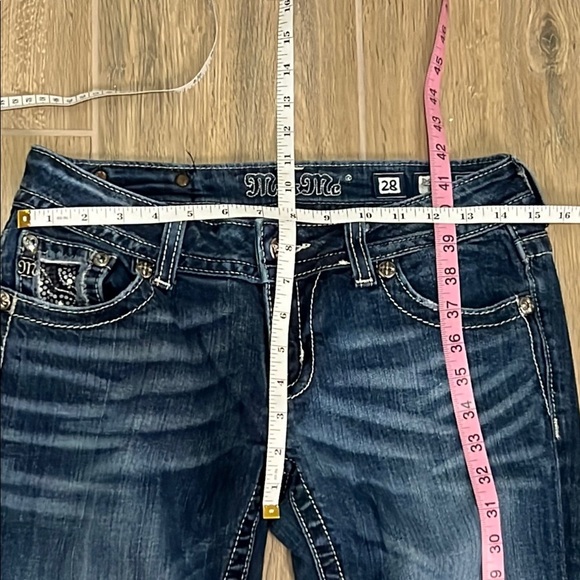 Miss Me Jeans Boot Cut Vintage Y2K Western Bling Rhinestones Cowgirl Faded - Picture 9 of 16